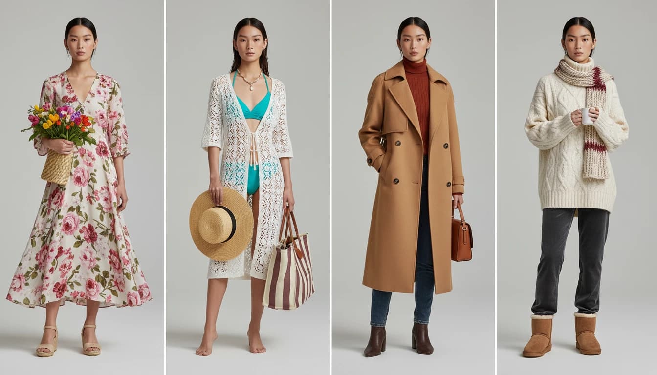 AI-generated fashion content showcased across Instagram social media grid demonstrating consistent brand aesthetic for fashion e-commerce