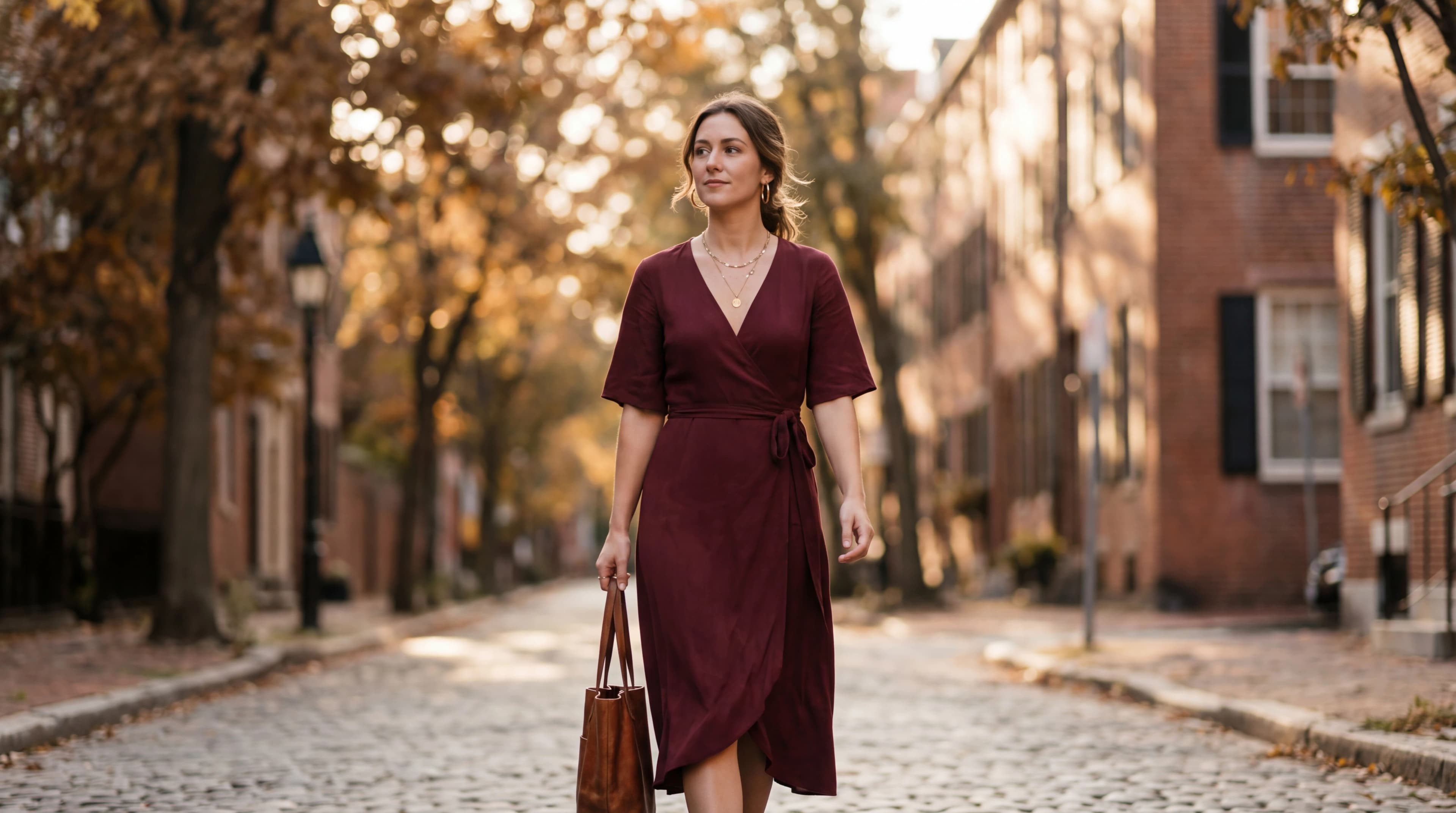 Three elegant dresses on a clothing rack with dressmaker's measuring tape for international dress size conversion