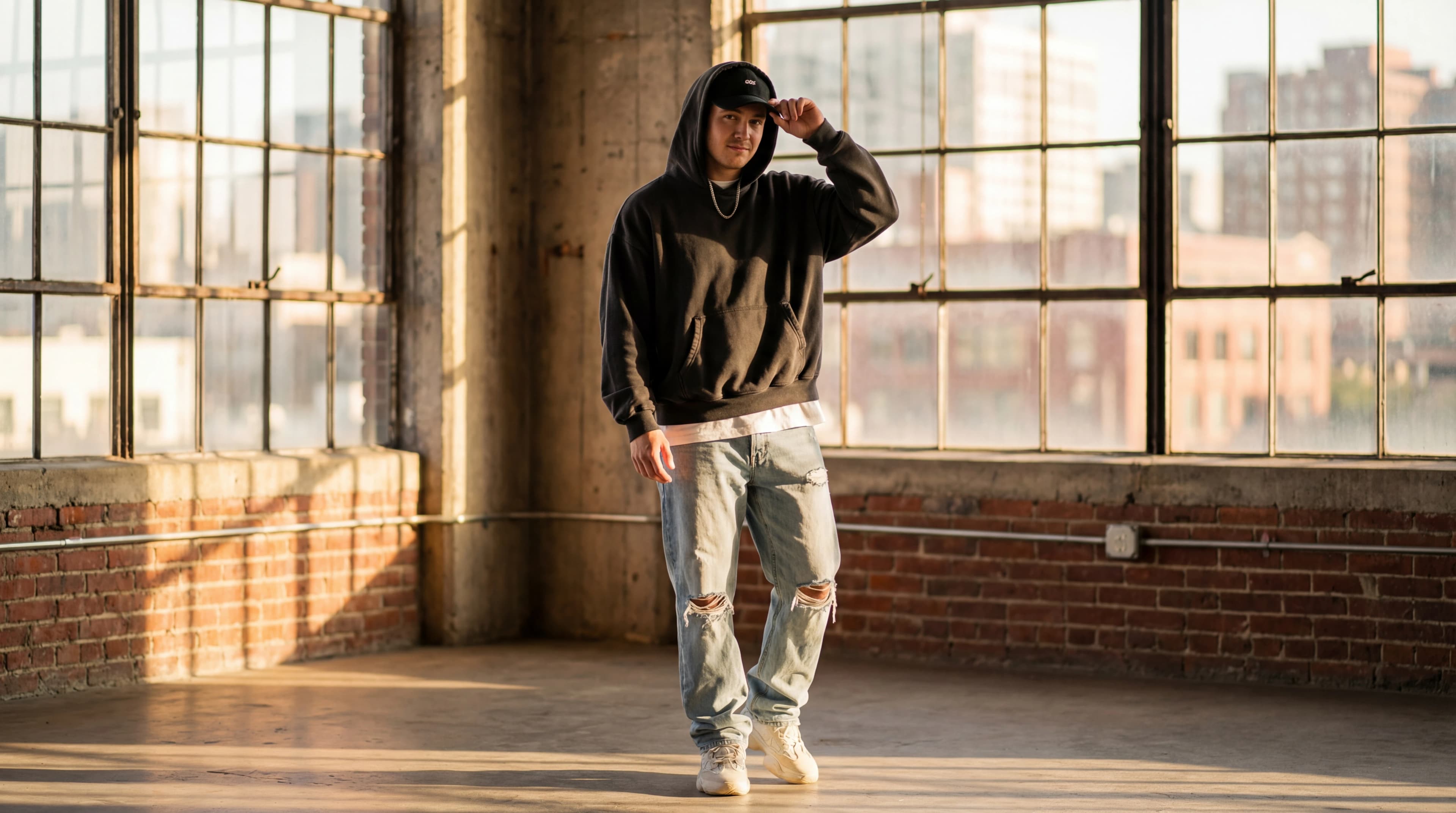 Men's clothing flat lay with blazer, dress shirt, trousers, and measuring tape for international size conversion