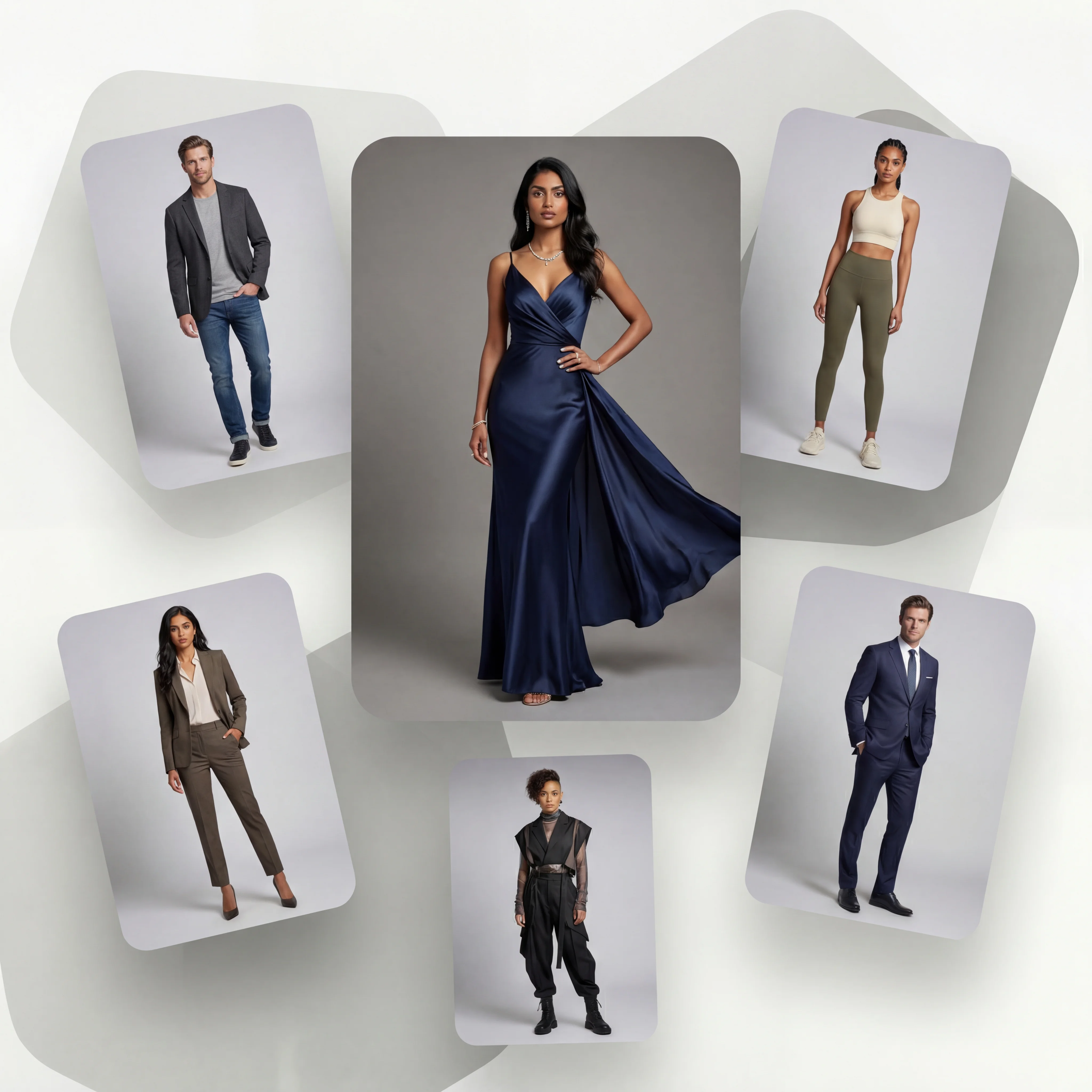 Three diverse AI-generated fashion models in neutral beige and cream outfits for consistent brand identity