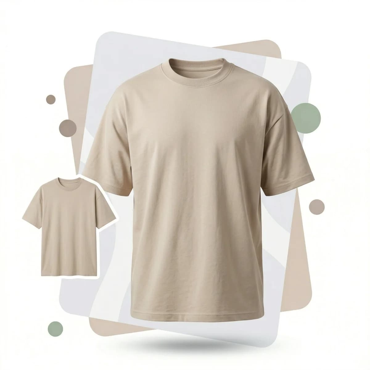 Ghost mannequin service - beige oversized t-shirt mannequin removal
