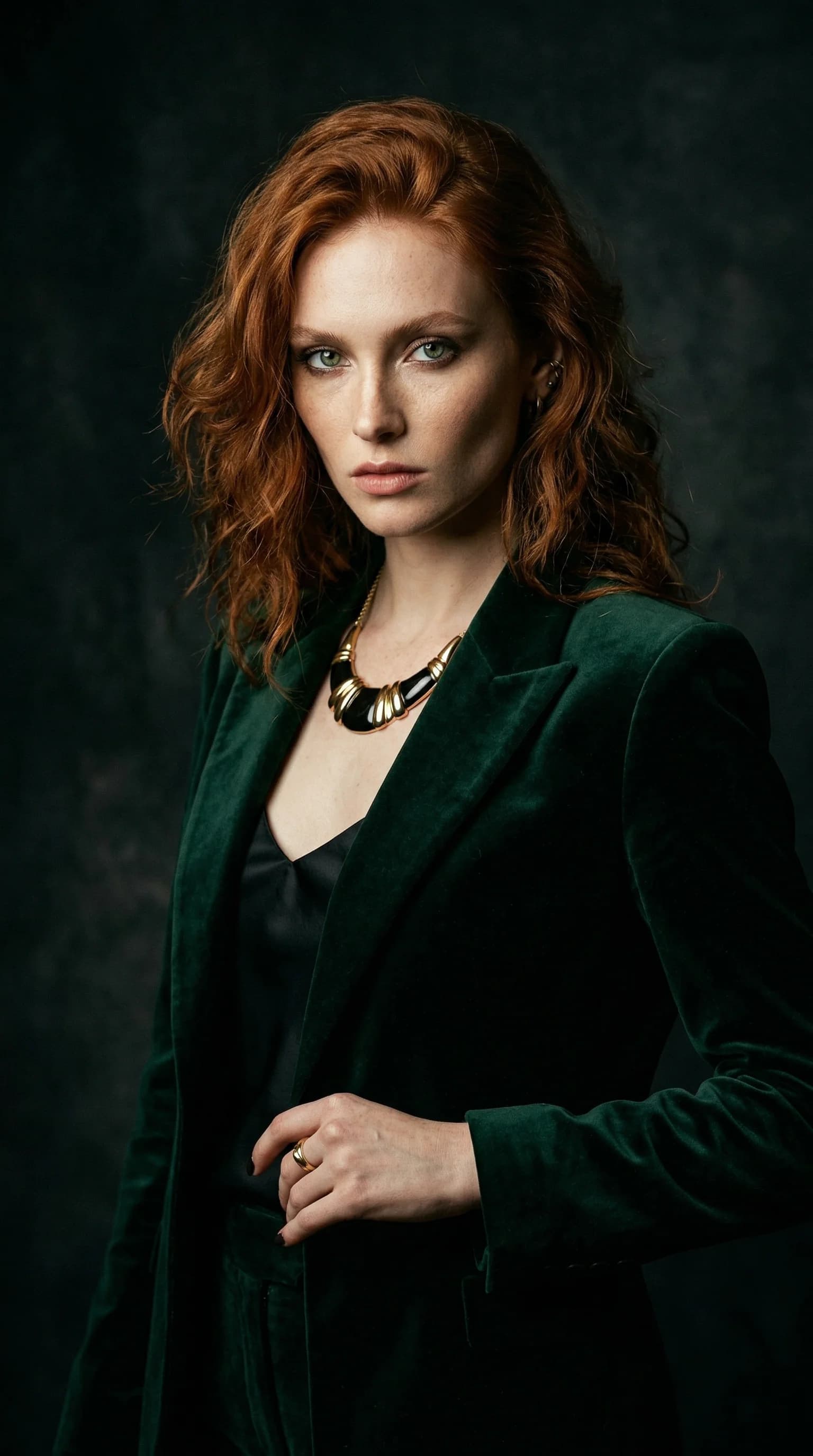 AI fashion model in editorial photoshoot