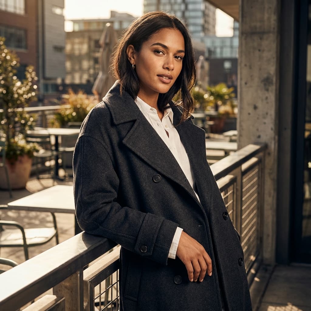 Independent designer portfolio showcasing collection with AI-generated models