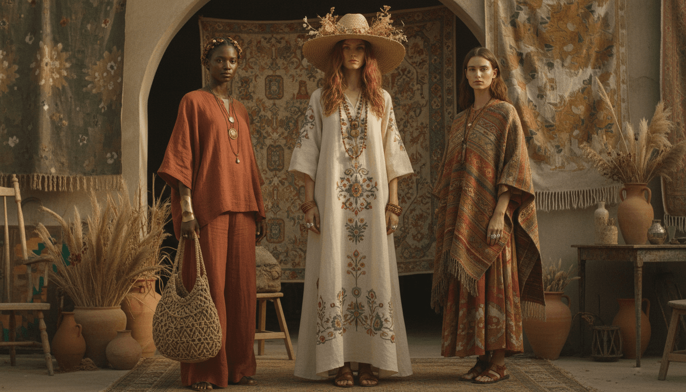 Handmade fashion photography with AI models showcasing artisan clothing for Etsy sellers