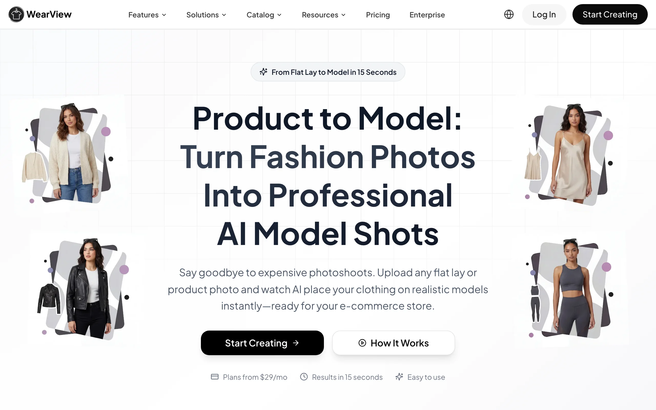 WearView Product to Model: turn fashion flatlays into on-model AI shots in 15 seconds, plans from $29 per month